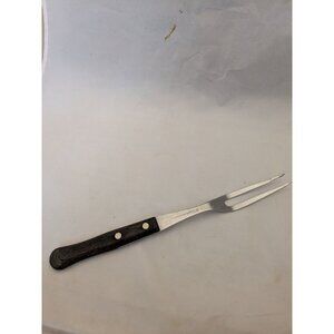 Vintage Signature Meat Fork 11 3/4" Wood Handle Stainless Steel USA